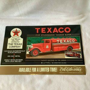 Ertl 18 x 11 3/4" Double Sided Ad Print for 1939 Texaco Studebaker Tanker